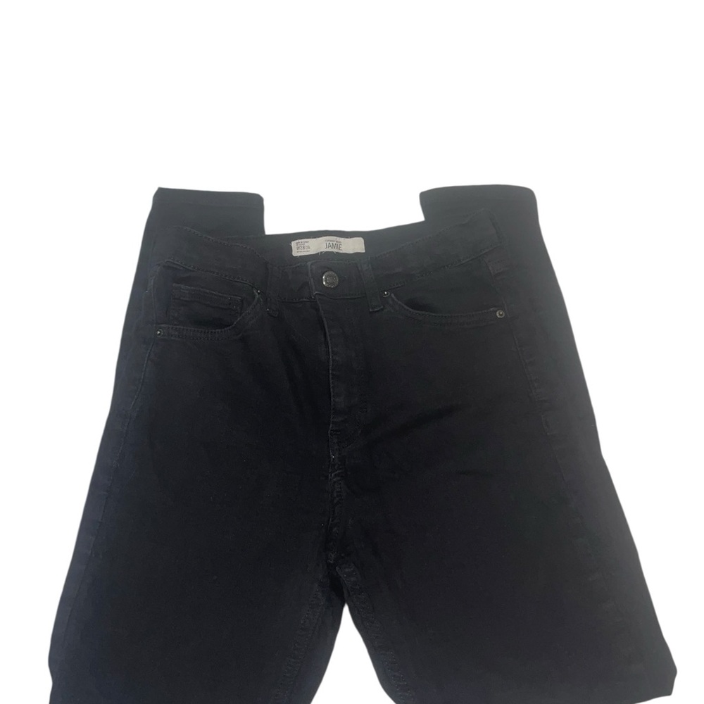 TopShop The Jaime Moto black distressed knee jeans